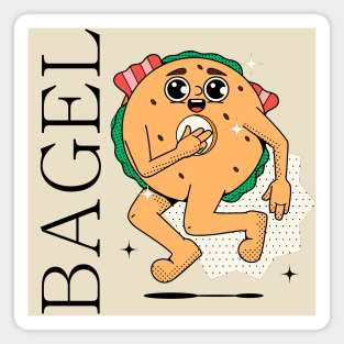 Hand Drawn Bagel Fun Magnet